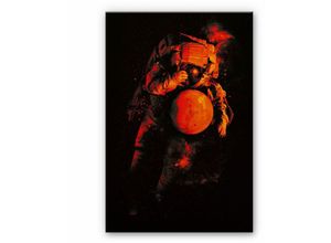 4063129257928 - K&l Wall Art - Alu-Dibond-Poster Astronaut Planet Mars Metalloptik Wandbild Weltall Sterne nasa Nicebleed 75x120cm - schwarz