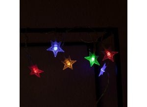 4063129259649 - K&l Wall Art - led Lichterkette mit Timer Sterne mehrfarbig 45m lange Leuchtkette 30 Stern Lichter