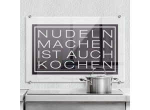 4063129262281 - K&l Wall Art - Glas Spritzschutz Herd Küchenrückwand lustiger Spruch Nudeln Kochen 100x70cm - schwarz