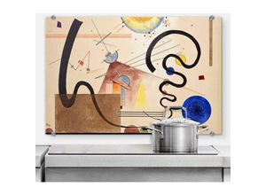 4063129262779 - K&l Wall Art - Glas Spritzschutz inkl Montagematerial Küchenrückwand Abstrakte Kunst Bewegungen 60x40cm - braun