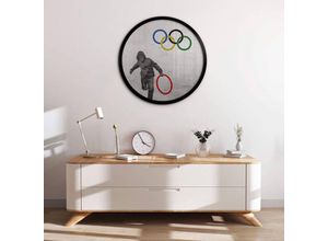 4063129278831 - K&l Wall Art - Rundes Poster Wandbild Graffiti Straßenkunst Vintage Punk Street Art Banksy Olympics ø 30cm - grau