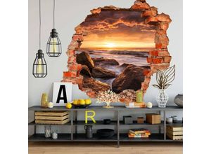 4063129290680 - K&l Wall Art - 3D Wandtattoo Aufkleber Galbraith Strand Küste Sonnenuntergang Australien Mauerdurchbruch selbstklebend 40x38cm - bunt