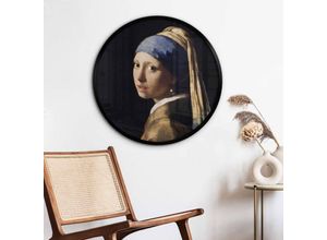 4063129294183 - Rundes Poster Wandbild Kunstdruck Vermeer Das Mädchen mit dem Perlenohrring ø 50cm - braun