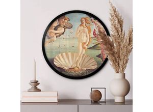 4063129295913 - K&l Wall Art - Rundes Poster Wandbild Vintage Barock Kunstdruck Botticelli Geburt der Venus Aphrodite ø 30cm - bunt