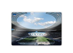 4063129296279 - Glasbild modern Fußball Verein Hertha Bsc Stadion am Tag 60x40cm Glas Wandposter - bunt