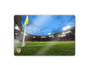 4063129296361 - Vfb Stuttgart - Glasbild modern Fußball Verein Arena Nacht 100x70cm Glas Wandposter - bunt