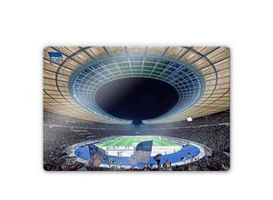 4063129297245 - Glasbild modern Fußball Verein Hertha BSC Stadion bei Nacht 100x70cm Glas Wandposter - bunt