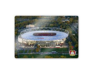 4063129297412 - Bayer 04 Leverkusen - Glasbild modern Fußball Verein BayArena Luftaufnahme bei Tag 60x40cm Glas Wandposter - bunt