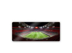 4063129298129 - Fc Bayern München - Glasbild modern Fußball Verein fcb Stadion Allianz Arena bei Nacht 100x40cm Glas Wandposter - bunt