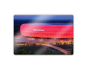 4063129298259 - Fc Bayern München - Glasbild modern Fußball Verein Allianz Arena 60x40cm Glas Wandposter - bunt