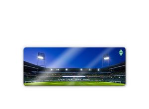 4063129298310 - Sv Werder Bremen - Glasbild modern Fußball Verein Werder Bremen Weserstadion Tribüne 100x40cm Glas Wandposter - blau