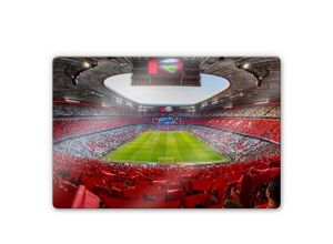 4063129298624 - Fc Bayern München - Glasbild Fußball Verein Allianz Arena Rot Weiß 80x60cm Glas Wandposter Büro - bunt