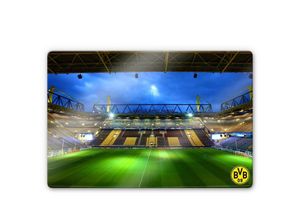 4063129298662 - Borussia Dortmund - Glasbild Fußball Verein bvb Signal Iduna Park 60x40cm Glas Wandposter Büro - braun