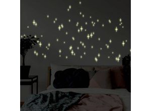 4063129300006 - K&l Wall Art - Leuchtsterne Sternenhimmel Gelb 20x20cm Leuchtendes Wandtattoo - Leuchtfarbe Gelb