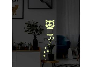 4063129300105 - K&l Wall Art - Lichtschalter Katze Leuchtsticker Gelb 20x20cm Leuchtendes Wandtattoo - Leuchtfarbe Gelb