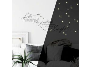 4063129300228 - K&l Wall Art - Leuchtspruch inkl Leuchtsterne Gelb 100x40cm Leuchtendes Wandtattoo - Leuchtfarbe Gelb