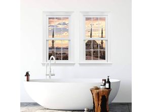 4063129301744 - K&l Wall Art - 3D Wandtattoo Aufkleber islamische Bilder Mosque Blaue Moschee Istanbul Fenster selbstklebend 132x100cm - bunt