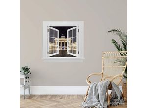 4063129302253 - K&l Wall Art - 3D Wandtattoo Aufkleber Stadt Urlaub Weltreise Deutschland Brandenburger Tor Fenster selbstklebend 100x96cm - bunt