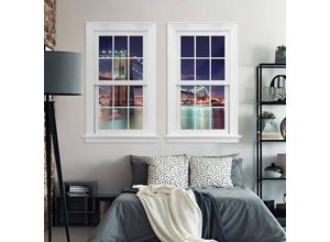 4063129302291 - K&l Wall Art - 3D Wandtattoo Aufkleber Stadt Urlaub Weltreise Manhattan Bridge at Night Fenster selbstklebend 132x100cm - bunt