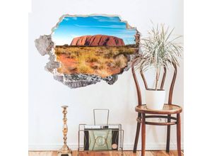 4063129302383 - K&l Wall Art - 3D Wandtattoo Wohnzimmer Colombo Australien Landschaft Ayers Rock Wüste Mauerdurchbruch selbstklebend 100x68cm - braun