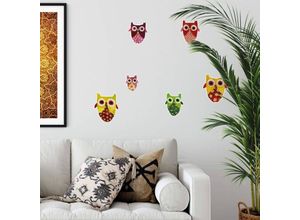 4063129305612 - K&l Wall Art - Wandtattoo Blanz Märchen Zauberwelt Kinderzimmer Aufkleber Orient Eulen Deko Wandbild selbstklebend 50x50cm - bunt