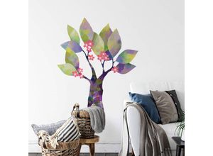 4063129306220 - K&l Wall Art - Wandtattoo Blanz Märchen Kinderzimmer Aufkleber Blumen Baum des Lebens Deko Wandbild selbstklebend 67x80cm - bunt