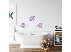 4063129306411 - K&l Wall Art - Wandtattoo Blanz Märchen Zauberwelt Kinderzimmer Aufkleber kleiner Fisch Deko Wandbild selbstklebend 30x18cm - bunt