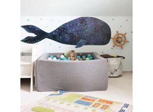 4063129306466 - K&l Wall Art - Wandtattoo Blanz Märchen Zauberwelt Kinderzimmer Aufkleber Wal Walfisch Deko Wandbild selbstklebend 140x49cm - blau