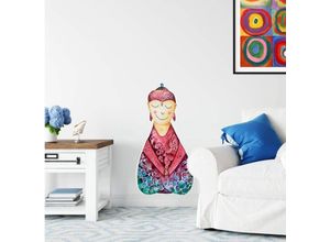 4063129306770 - K&l Wall Art - Wandtattoo Hagenmeyer Lebensfreude Feng Shui Aufkleber Happy Buddha Deko Wandbild selbstklebend 35x50cm - bunt