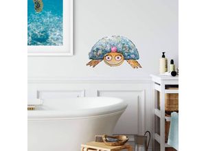 4063129306824 - K&l Wall Art - Wandtattoo Hagenmeyer Lebensfreude Schildkröte Good Things take time Deko Wandbild selbstklebend 30x18cm - bunt
