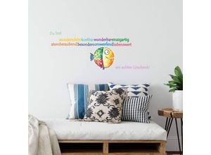 4063129307272 - K&l Wall Art - Wandtattoo Hagenmeyer Lebensfreude Affirmationen Du bist wunderbar Deko Wandbild selbstklebend 30x22cm - bunt