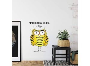 4063129307302 - K&l Wall Art - Wandtattoo Hagenmeyer Lebensfreude Wohnzimmer Aufkleber Think Big Deko Wandbild selbstklebend 50x75cm - gelb