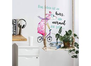 4063129308637 - K&l Wall Art - Wandtattoo Hagenmeyer Lebensfreude Schaf Das Leben zu kurz um normal zu sein Deko Wandbild selbstklebend 53x70cm - bunt