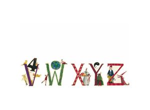 4063129309467 - Wandtattoo Kunstdruck Leffler Kinderzimmer Alphabet Buchstaben lernen Deko Wandbild selbstklebend 95x120cm - bunt