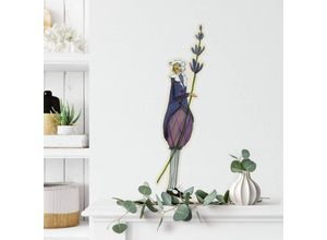 4063129309832 - Wandtattoo Kunstdruck Leffler Büro Küche lila Lavendel Blütenelfe September Deko Wandbild selbstklebend 21x70cm - lila