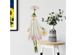 4063129310623 - K&l Wall Art - Wandtattoo Kunstdruck Leffler Gänseblümchen Küche floral Blütenelfe August Deko Wandbild selbstklebend 31x70cm - bunt