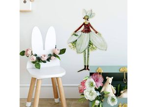 4063129310708 - Wandtattoo Kunstdruck Leffler Christrose Küche Blumen Blütenelfe November Deko Wandbild selbstklebend 83x130cm - bunt