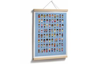 4063129317233 - K&l Wall Art - Poster Kinderzimmer Wandbild Küche Motiv Kinder der Welt Children of the world 24x30cm - blau