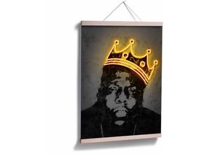 4063129338559 - Poster Mielu Neon Streets Kult Wanddeko Vintage Motiv Retro The Notorious BIG Biggie Wallace 50x60cm - grau