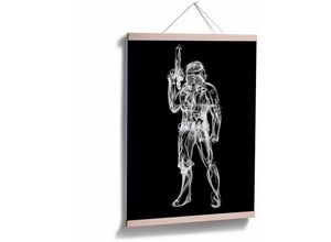 4063129339815 - K&l Wall Art - Poster Mielu Neon Streets Kult Wanddeko Vintage Motiv Retro Imperial Stormtrooper Star Wars 24x30cm - schwarz