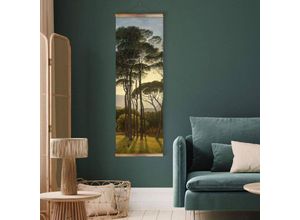 4063129341443 - K&l Wall Art - Vintage Stoffbild Voogd Wald Natur Landschaft Wohnzimmer Deko Italienische Schirmkiefern Banner 30x90cm - bunt