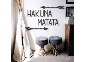 4063129352067 - K&l Wall Art - Holz Schriftzug Hakuna Matata schwarz 38x40 cm - Schwarz