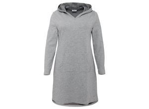 4063134146033 - Große Größen Sweatkleid mit Kapuze und Kängurutasche grau meliert Gr44 46 4063134146033 - Große Größen Sweatkleid mit Kapuze und Kängurutasche grau meliert Gr44 46