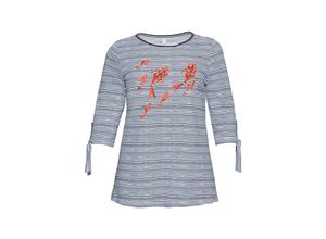 4063134619384 - Große Größen 3 4-Armshirt mit Ringeln und Glitzerpailletten weiß-marine Gr48 50