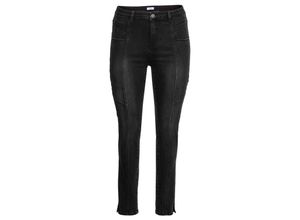 4063134633373 - Große Größen Skinny Jeans aus Power Stretch mit Nietenapplikation black Denim Gr46