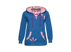 4063134659199 - Große Größen Sweatshirt mit Schnürung am Ausschnitt blau Gr44 46