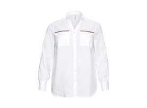 4063134671481 - Große Größen Longbluse mit V-Ausschnitt und Knopfleiste weiß Gr52 4063134671481 - Große Größen Longbluse mit V-Ausschnitt und Knopfleiste weiß Gr52