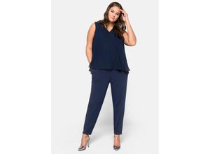 4063134689424 - Große Größen Jumpsuit im Lagenlook mit Chiffon-Oberteil marine Gr50