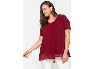 4063134705964 - Große Größen Blusenshirt mit gelegten Falten im Lagenlook rubinrot Gr46 4063134705964 - Große Größen Blusenshirt mit gelegten Falten im Lagenlook rubinrot Gr46