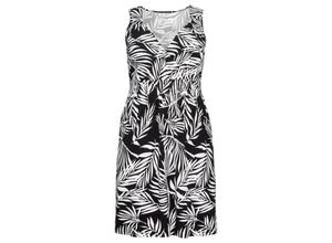 4063134770481 - Große Größen Strandkleid in Wickeloptik mit Taschen schwarz-weiß Gr54